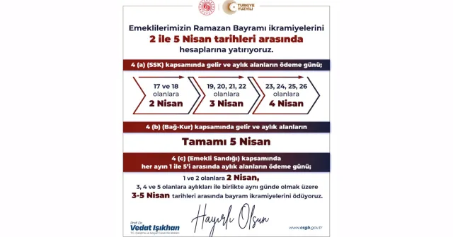 Emeklilerin bayram ikramiyeleri için tarih belli oldu