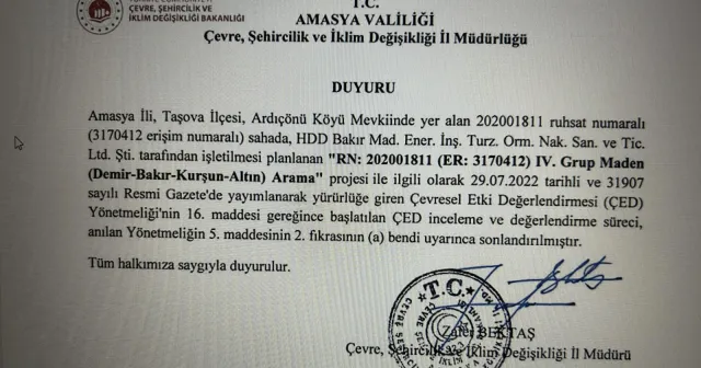 Taşova'da HDD Madencilik'in altın madenine iptal kararı