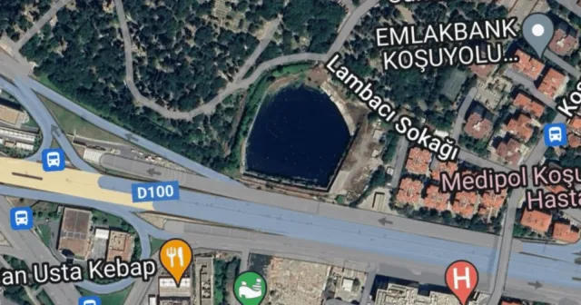 Kadıköy’de su dolan inşaat alanı haritalarda göl olarak gösteriliyor