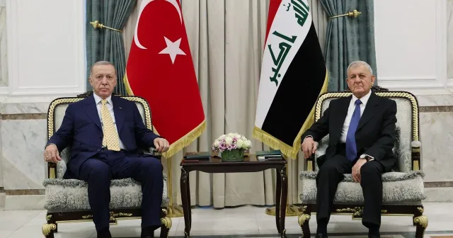 Cumhurbaşkanı Erdoğan, Irak Cumhurbaşkanı Reşid ile Bağdat'ta bir araya geldi