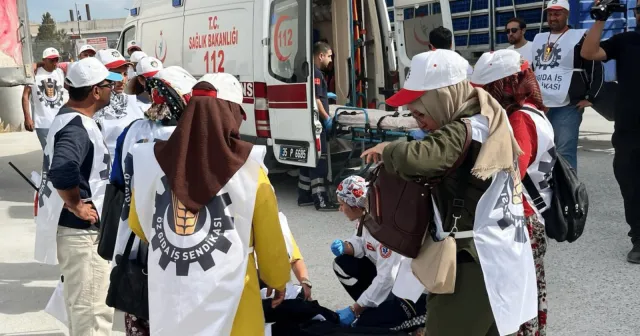 Lezita işçileri jandarmanın müdahalesiyle gözaltına alındı