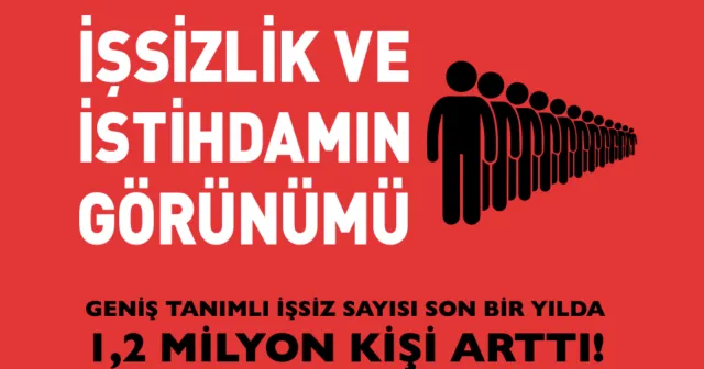 DİSK-AR: Geniş tanımlı işsiz sayısı bir yılda 1.2 milyon kişi arttı!