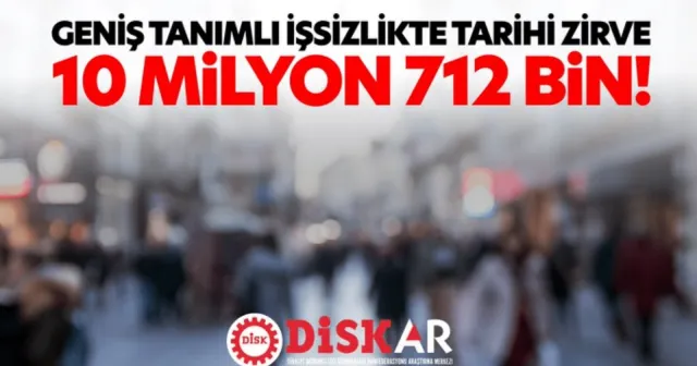 DİSK-AR uyardı: Geniş tanımlı işsizlikte tarihi zirve