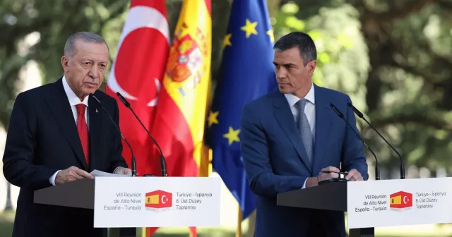 Recep Tayyip Erdoğan Madrid'de Pedro Sanchez ile birlikte konuştu