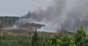 Tuzla Piyade Okulu arazisinde yangın çıktı