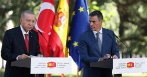 Recep Tayyip Erdoğan Madrid'de Pedro Sanchez ile birlikte konuştu