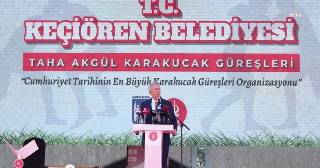 Ankara Büyükşehir Belediye Başkanı Yavaş, "Taha Akgül Karakucak Güreşleri"ni izledi