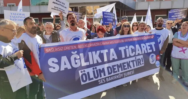 Sağlık ve Sosyal Hizmet Emekçileri Sendikası "yenidoğan çetesi"ni protesto etti