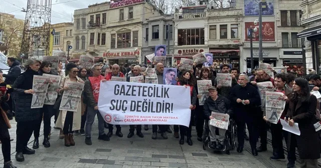 Basın emekçileri Tünel'de açıklama yaptı: "Gazetecilik suç değildir"