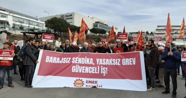 EMEP, “Barajsız sendika, yasaksız grev, güvenceli iş” kampanyasını Kocaeli’nde direnen işçilerle başlattı